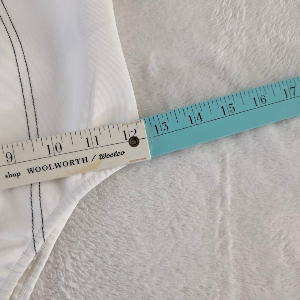 Manière De Voir White Bodysuit with Black Stitching - Size 6 - New - Picture 7 of 9